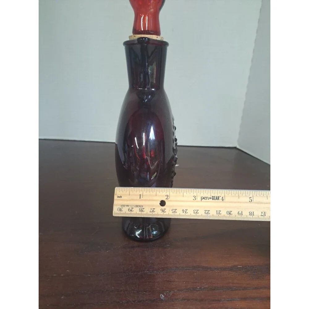 1960s Wheaton Ruby Red 8point Star Glass Decanter